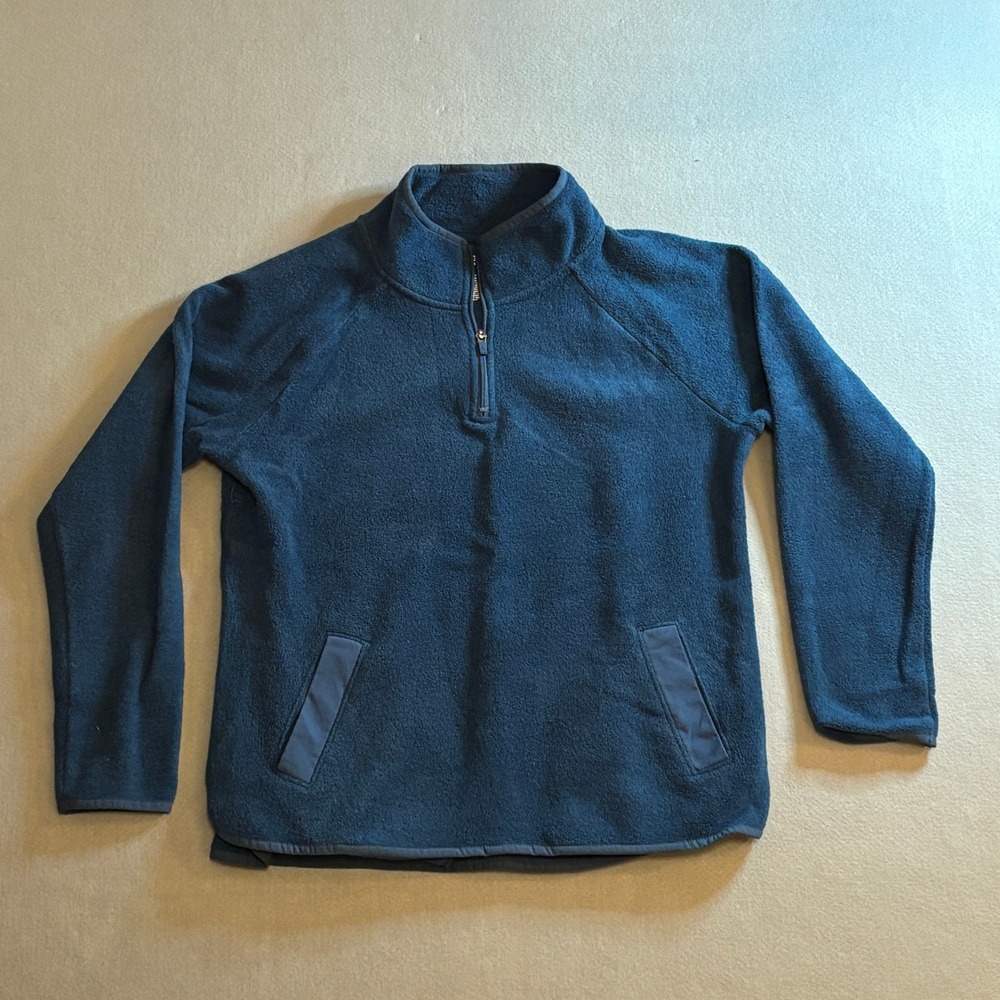 Tek Gear Essential Gear Fleece Pullover Blue Quarter Zip Large